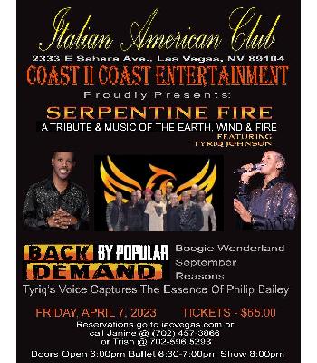 SERPENTINE FIRE Fri April 7 - Doors Open 6pm $65 Image